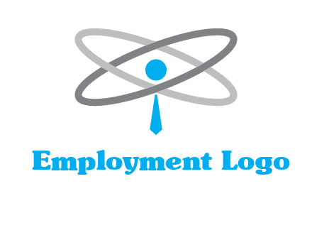 abstract person incorporated with orbit and tie logo