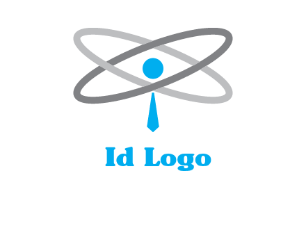 abstract person incorporated with orbit and tie logo