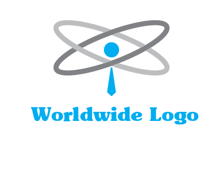 abstract person incorporated with orbit and tie logo