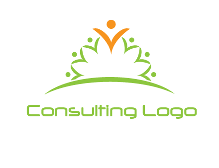 crown made of abstract persons logo