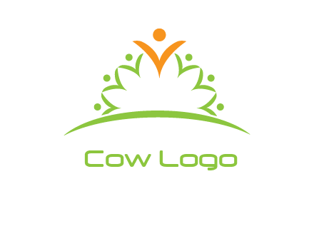 crown made of abstract persons logo