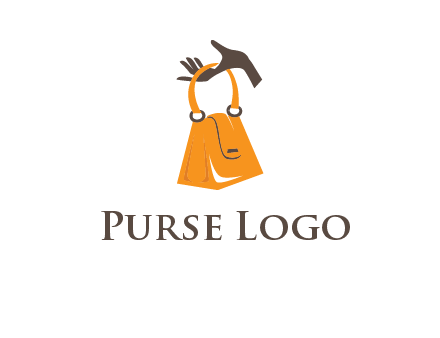 hand holding handbag logo