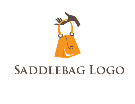 hand holding handbag logo