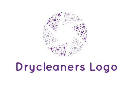 shining stars forming camera shutter logo