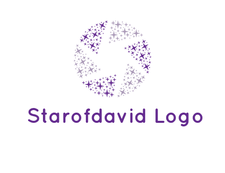 shining stars forming camera shutter logo