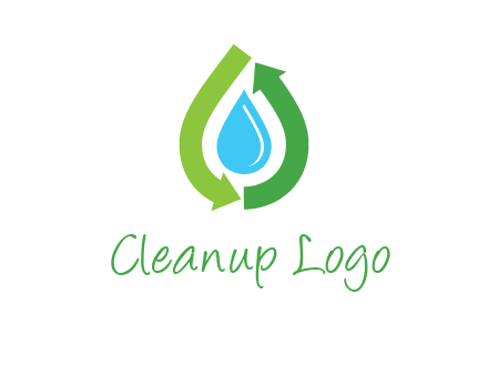 arrows around water drop icon