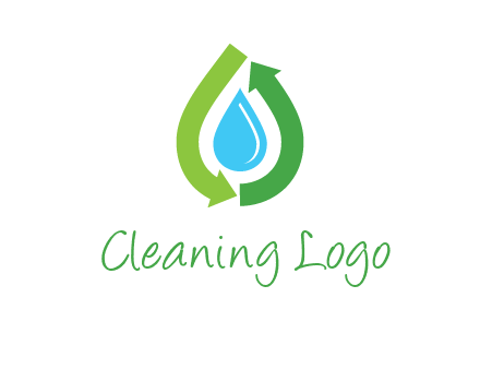 arrows around water drop icon