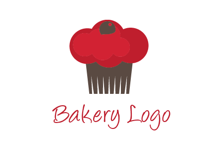 cup cake with cherry on top icon