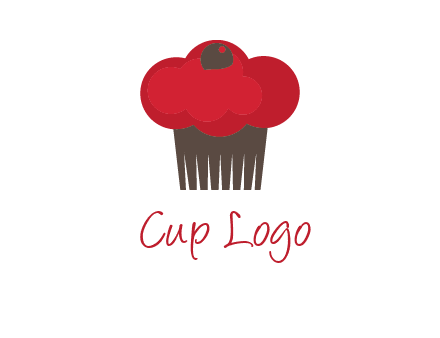 cup cake with cherry on top icon
