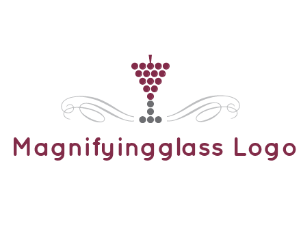 dotted wine glass with ornaments logo