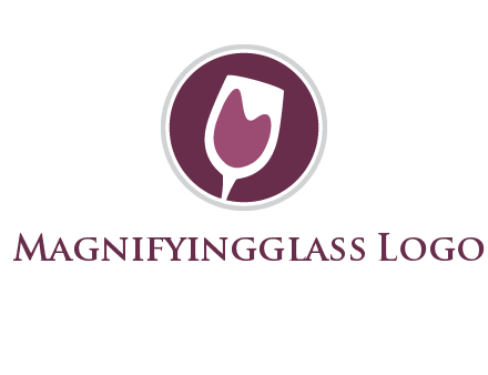 abstract wine glass in circle logo