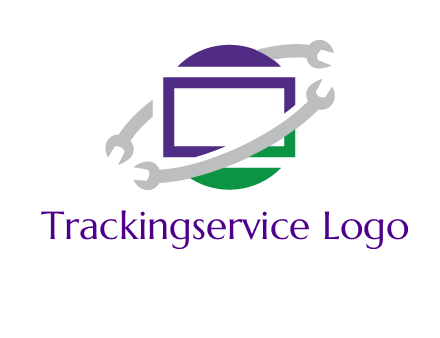 open end wrenches around monitor logo