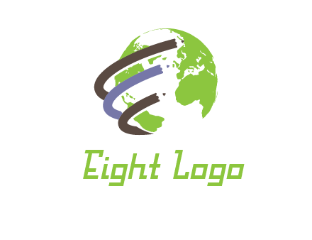 swooshes around the globe logo