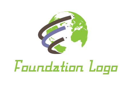 swooshes around the globe logo