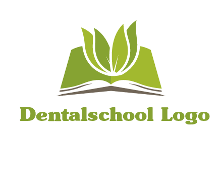 leaves on open book icon