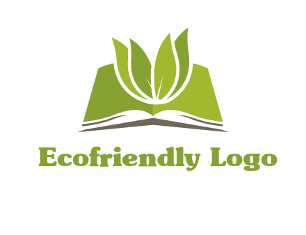 leaves on open book icon