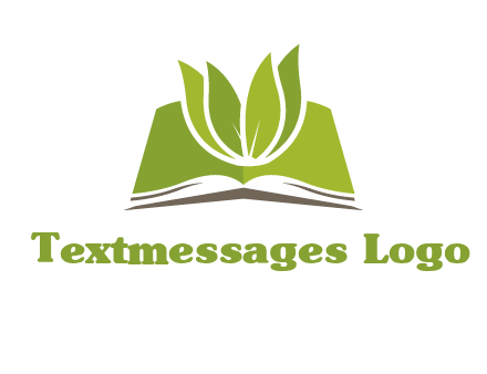 leaves on open book icon