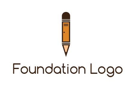 door merged with pencil logo