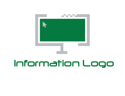 abstract monitor screen with mouse pointer icon