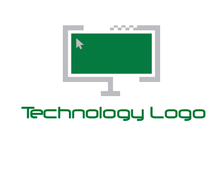 abstract monitor screen with mouse pointer icon