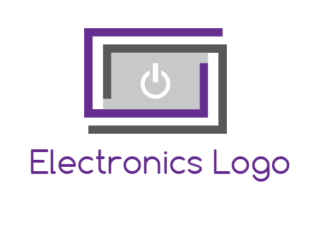 power button inside abstract monitor logo