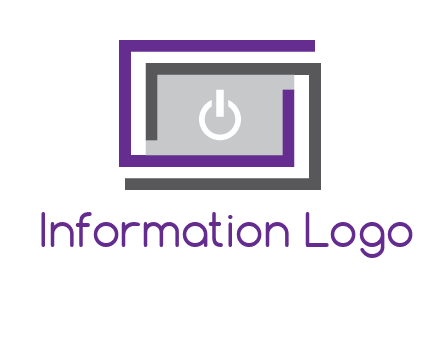 power button inside abstract monitor logo