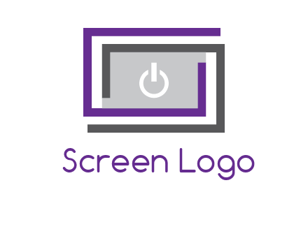 power button inside abstract monitor logo