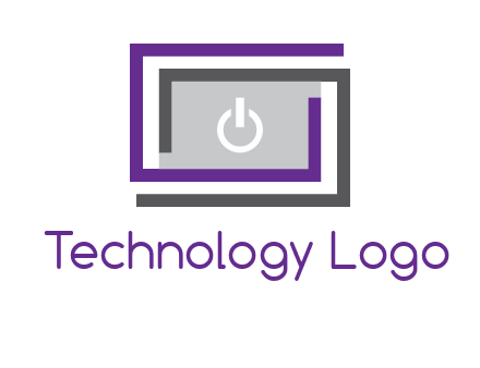 power button inside abstract monitor logo