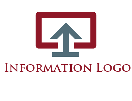 arrow merged with monitor screen symbol