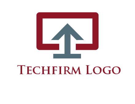 arrow merged with monitor screen symbol