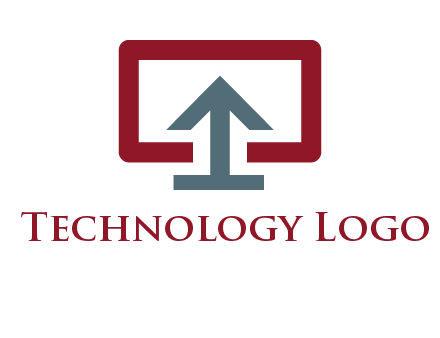 arrow merged with monitor screen symbol