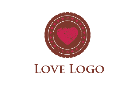 heart inside emblem logo