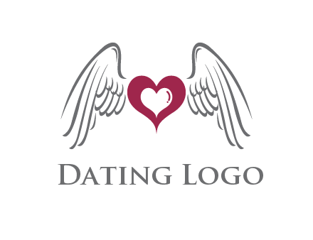 heart with angel wings logo