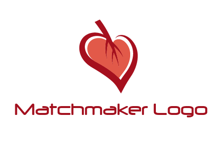 abstract leaf combined with heart logo