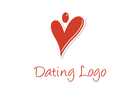 heart forming abstract person logo