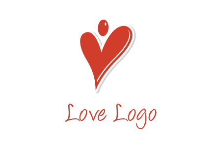 heart forming abstract person logo