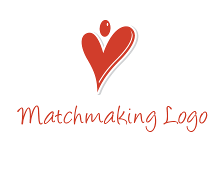 heart forming abstract person logo