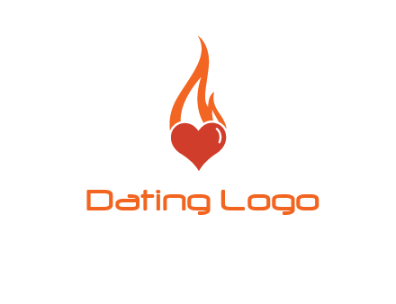 abstract fire on heart icon
