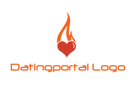 abstract fire on heart icon