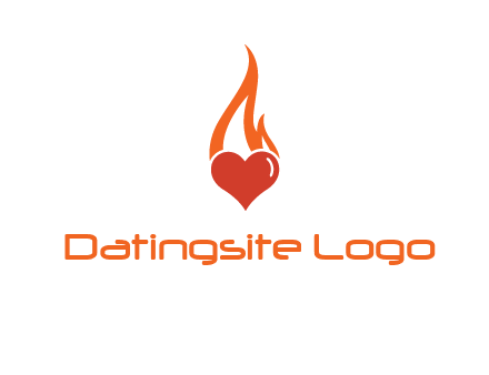 abstract fire on heart icon