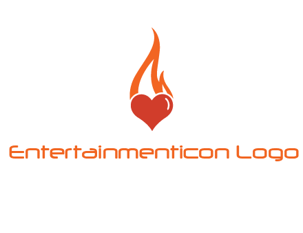abstract fire on heart icon