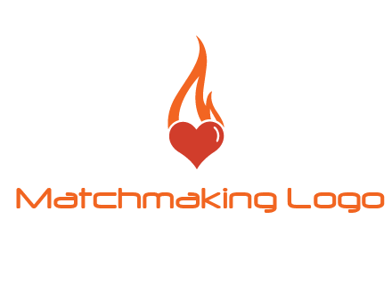 abstract fire on heart icon