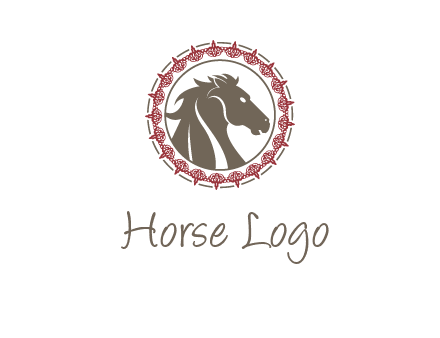horse inside an emblem logo