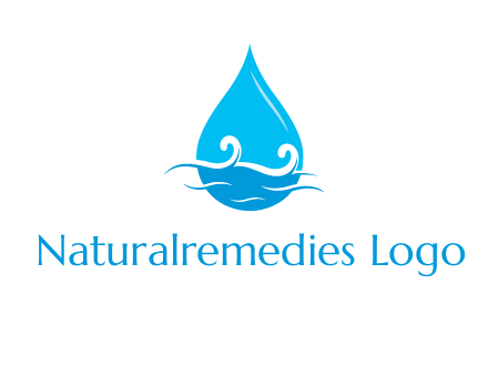 abstract waves with water drop logo