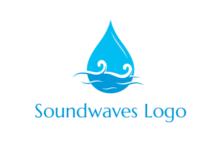 abstract waves with water drop logo
