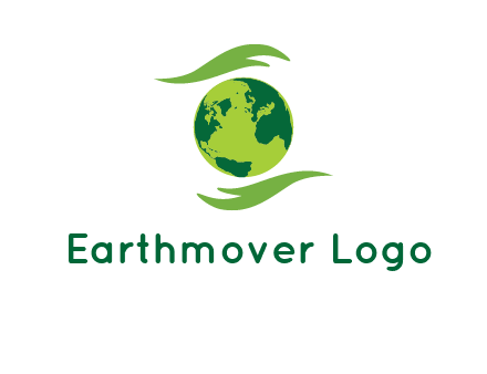 globe with abstract caring hand logo