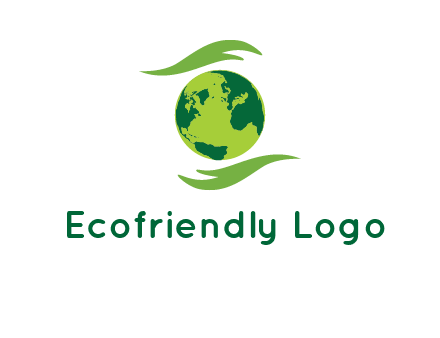 globe with abstract caring hand logo