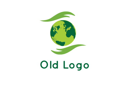 globe with abstract caring hand logo