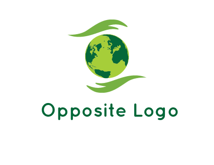 globe with abstract caring hand logo