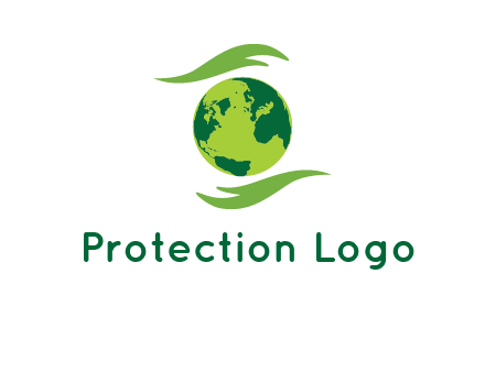 globe with abstract caring hand logo